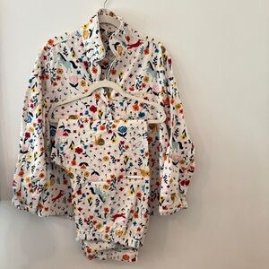 Hanna Andersson Multicolor Floral Lions Owls Unicorns Womens Pajama Set Size XL